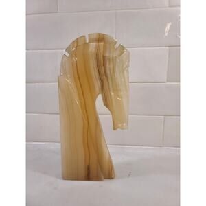 Vintage Onyx Horsehead chess piece bookend paperweight